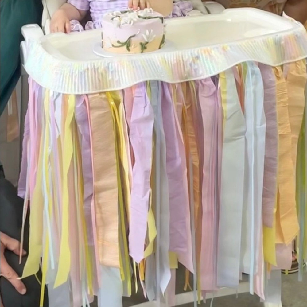 Baby highchair Pastel party banner cover backdrop